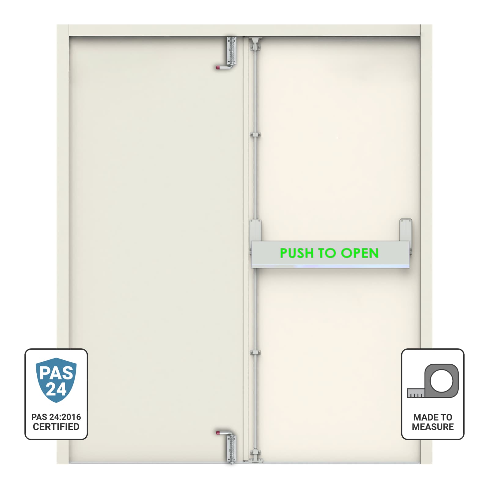 PAS 24 Rated Double Fire Exit Door