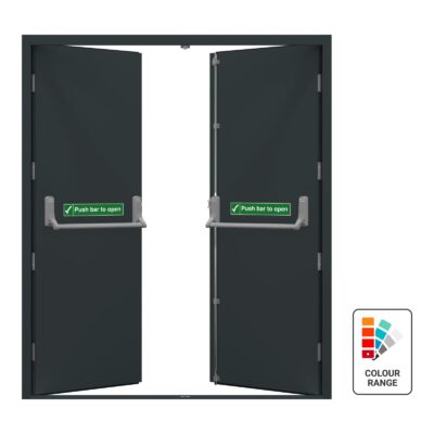 Double emergency exit door in Anthracite Grey