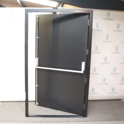 Security Fire Exit Door | 1195mm x 2020mm | Jet Black | LH OUT