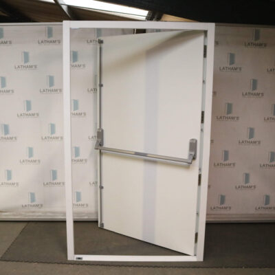 Security Fire Exit Door | 1195mm x 2020mm | Latham's White | LH OUT