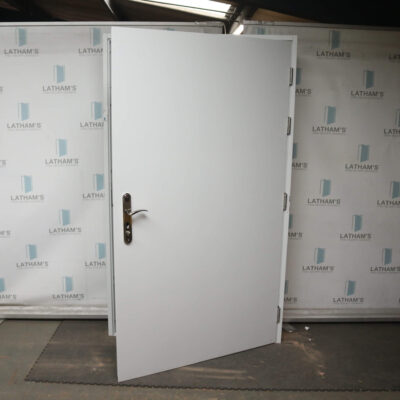 Security Steel Door | 1195mm x 2020mm | Latham's White | LH OUT/RH IN