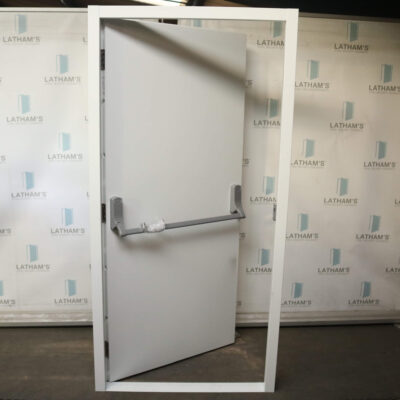 Budget Fire Exit Door | 995mm x 2020mm | Latham's White | RH OUT