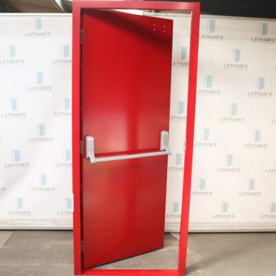 Budget Fire Exit Door | 890mm x 2095mm | Ruby Red | RH OUT
