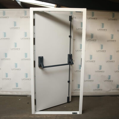 High Security Fire Exit Door | 995mm x 2020mm | Latham's White | RH OUT