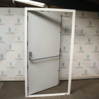 Security Fire Exit Door | 1095mm x 2020mm | Latham's White | RH OUT