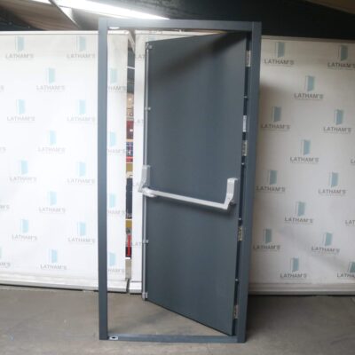 Security Fire Exit Door | 990mm x 2095mm | Anthracite Grey | LH OUT