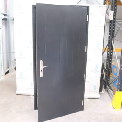 Security Cottage Style Steel Door | 995mm x 2020mm | Jet Black | RH OUT/LH IN