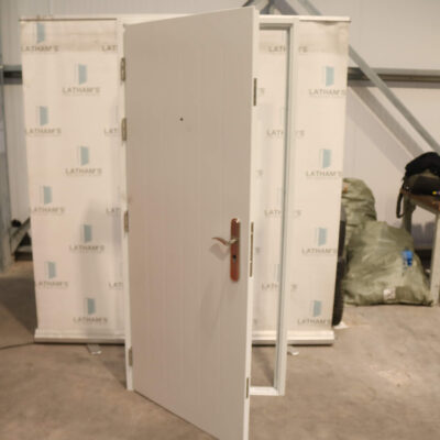 Security Cottage Style Steel Door | 895mm x 2020mm | Latham's White | LH OUT/RH IN
