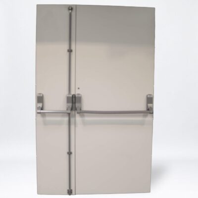 Double Security Fire Exit Door | 1295mm x 2020mm | Latham's White | LH OUT/RH IN