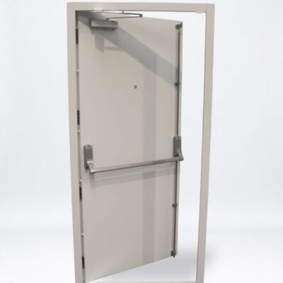 Security Fire Exit Door | 990mm x 2095mm | Latham's White | RH OUT