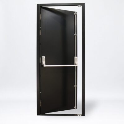 Security Fire Exit Door | 890mm x 2080mm | Jet Black | RH OUT