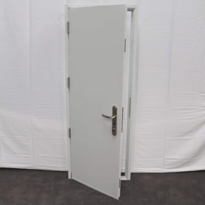 Security Steel Door | 695mm x 1860mm | Latham's White | LH OUT/RH IN