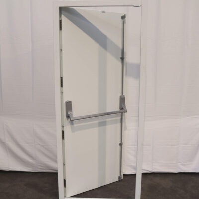 Security Fire Exit Door | 890mm x 2095mm | Latham's White | RH OUT