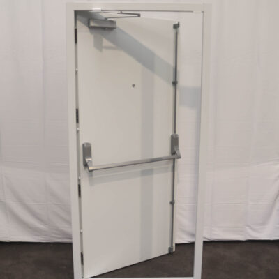 Security Fire Exit Door | 990mm x 2095mm | Latham's White | RH OUT
