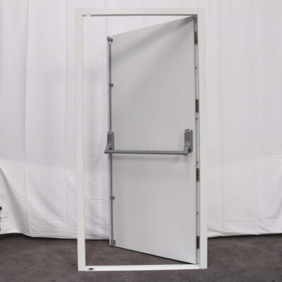 Security Fire Exit Door | 995mm x 2020mm | Latham's White | LH OUT