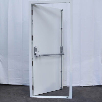 Security Fire Exit Door | 895mm x 2020mm | Latham's White | RH OUT