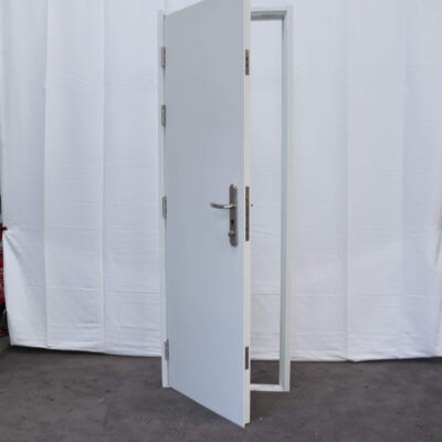 Security Steel Door | 695mm x 2020mm | Latham's White | LH OUT/RH IN