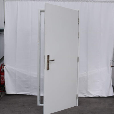 Security Steel Door | 890mm x 2095mm | Latham's White | RH OUT/LH IN