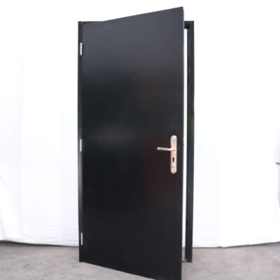 Budget Steel Door | 990mm x 2095mm | Jet Black | RH OUT/LH IN