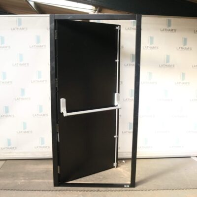 Security Fire Exit Door | 995mm x 2020mm | Jet Black | RH OUT