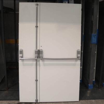 Double Security Fire Exit Door | 1295mm x 2020mm | Latham's White | LH OUT/RH IN
