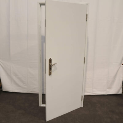 Budget Steel Door | 890mm x 2095mm | Latham's White | RH OUT/LH IN
